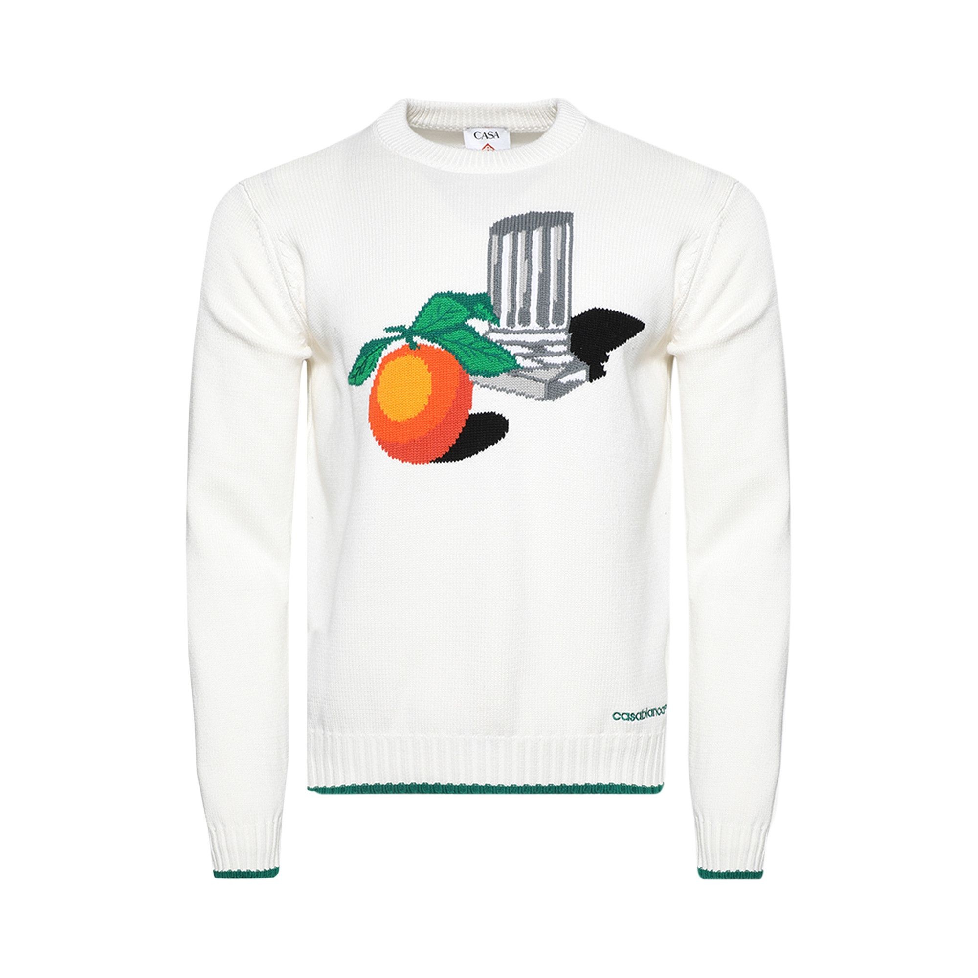 Casablanca Intarsia Sweater 'White' - 1