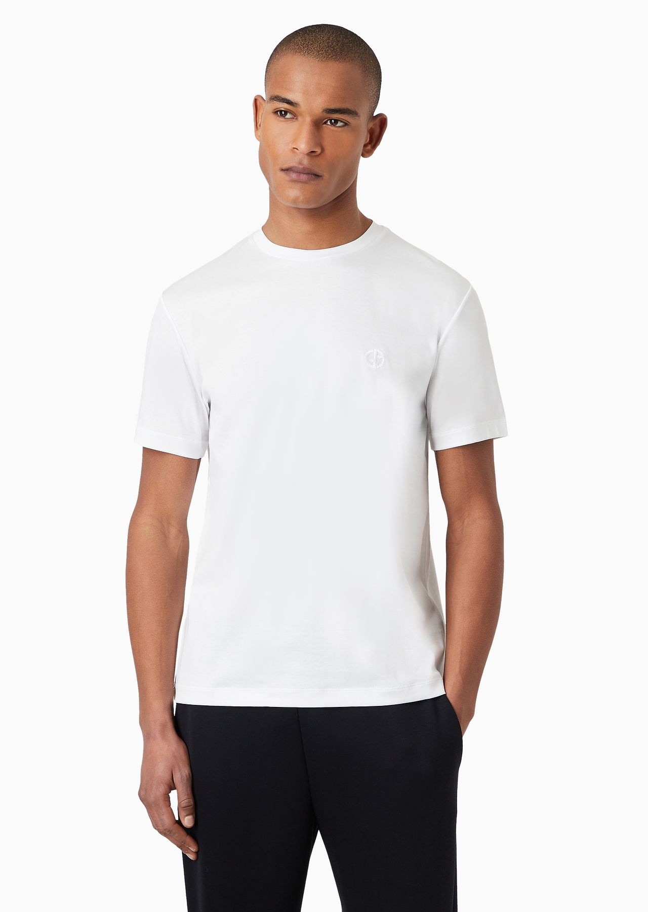 Cotton-interlock T-shirt with embroidered logo - 2