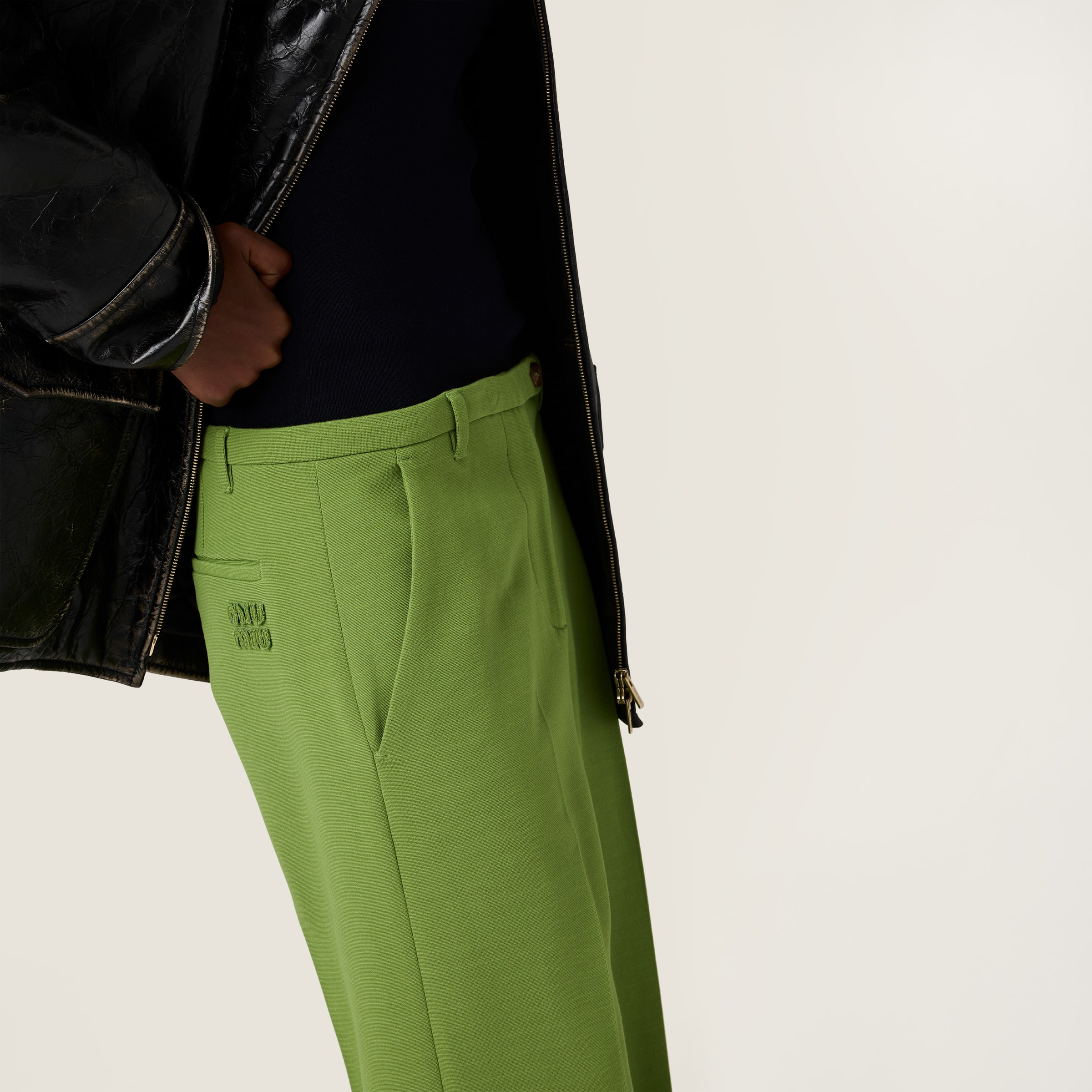 Fabric stitch knit pants - 4