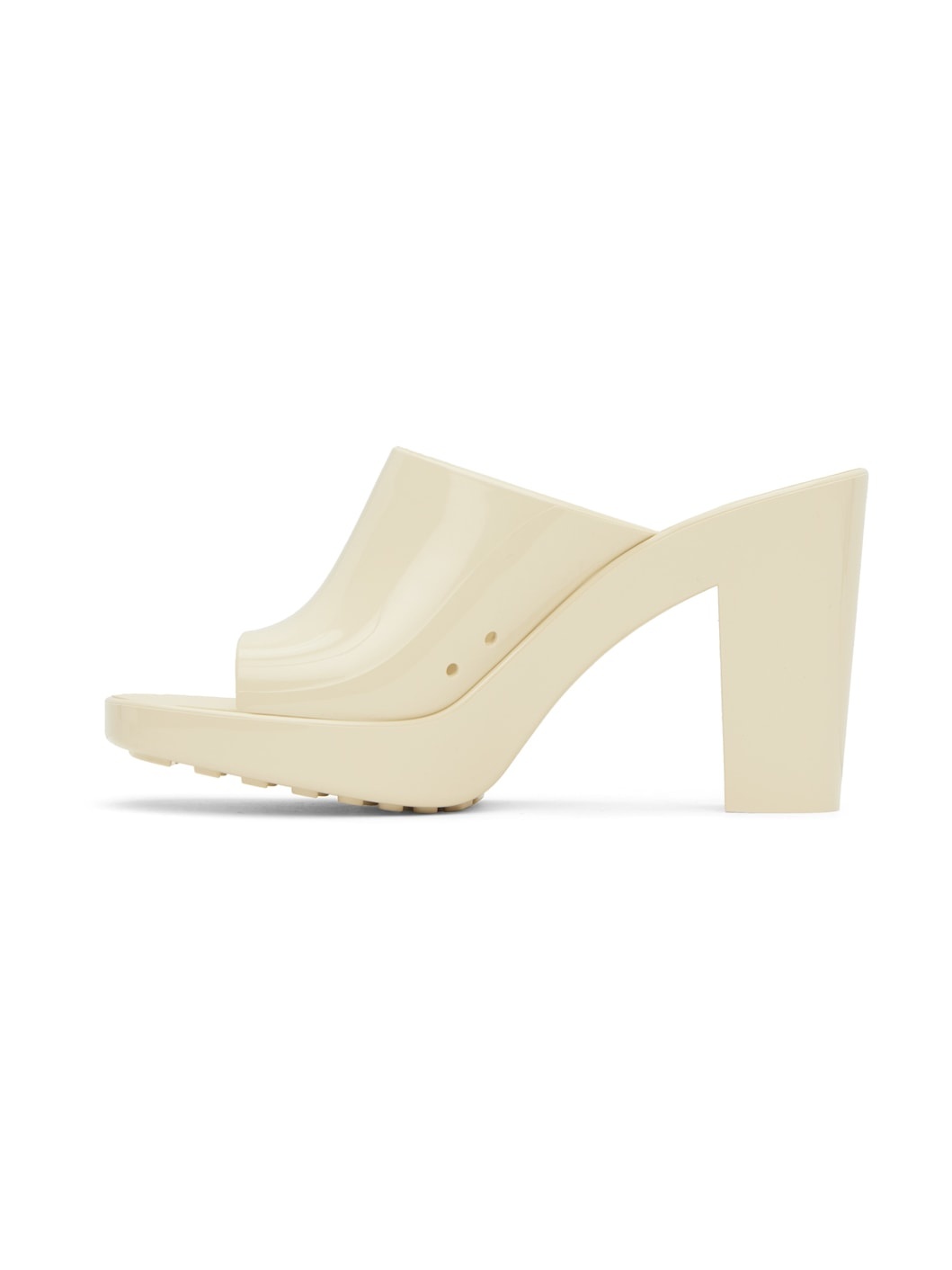 Beige Rubber Heeled Sandals - 3