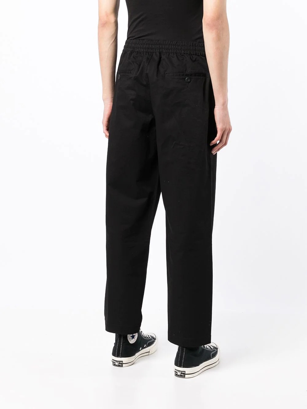 straight-leg cotton trousers - 4