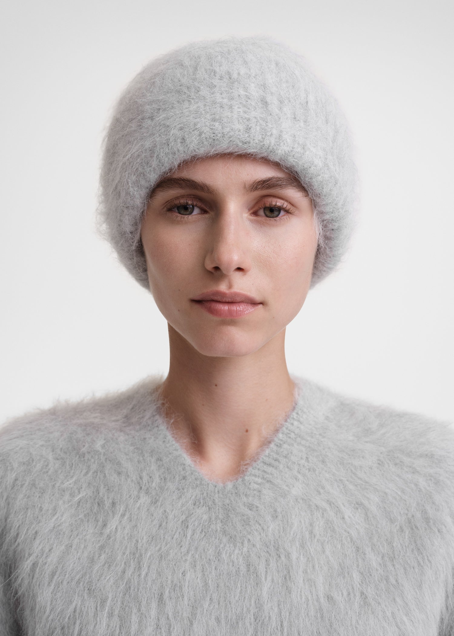 Alpaca knit beanie light grey melange - 2