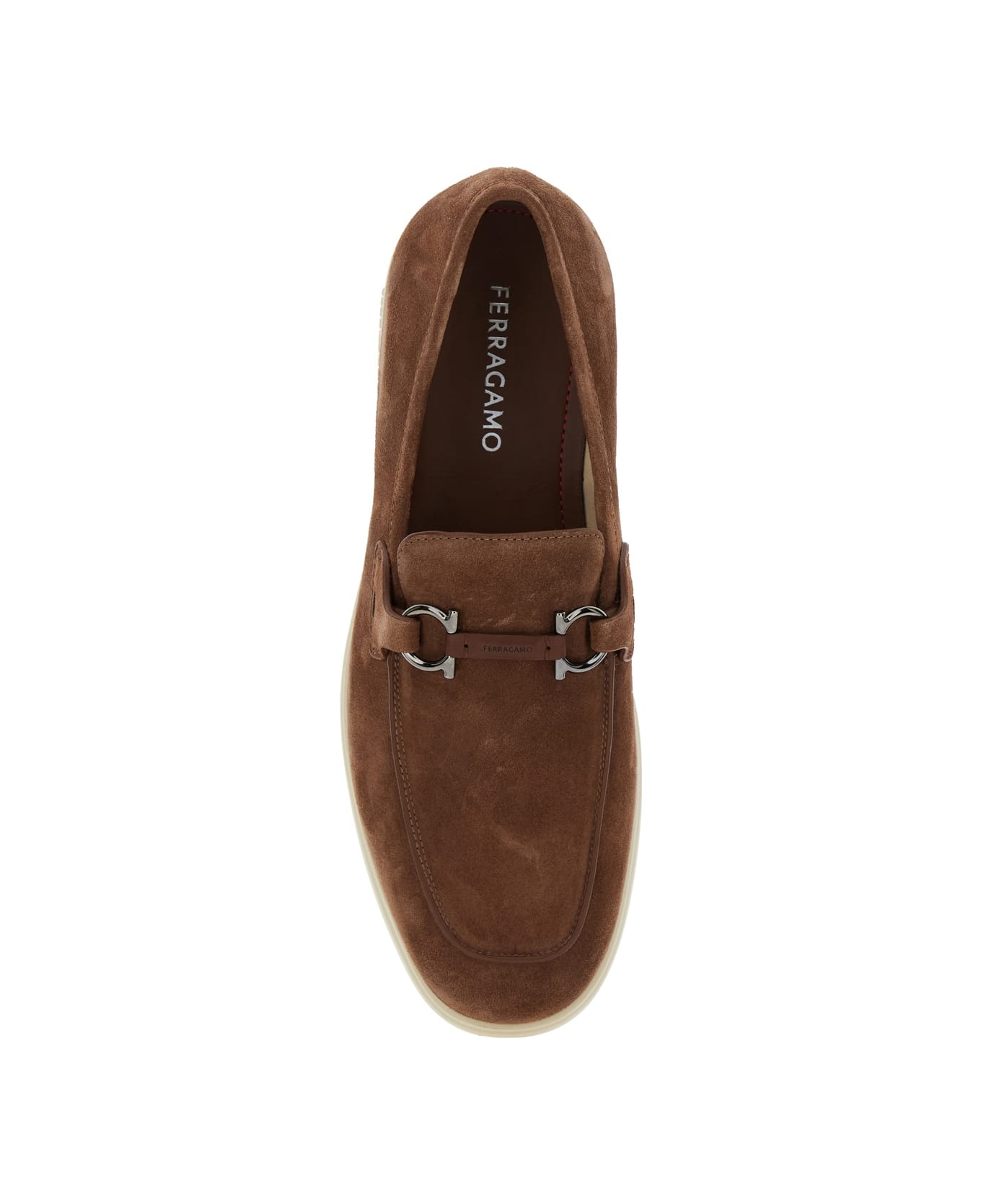 'cosimo' Brown Loafers With Metallic Hooks On The Front In Suede Man - 3