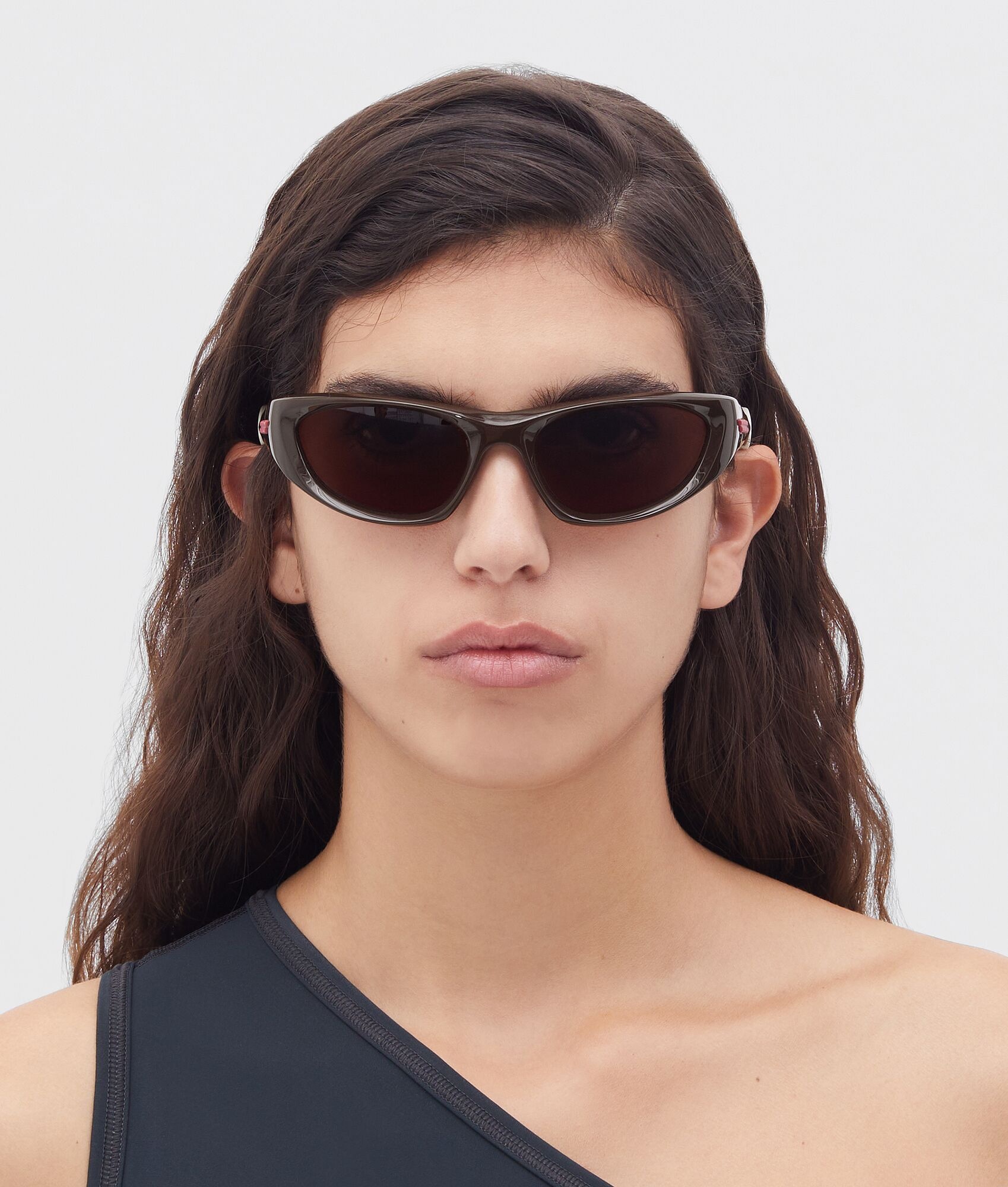 Bottega Veneta - Wraparound Sunglasses - Black - Sunglasses