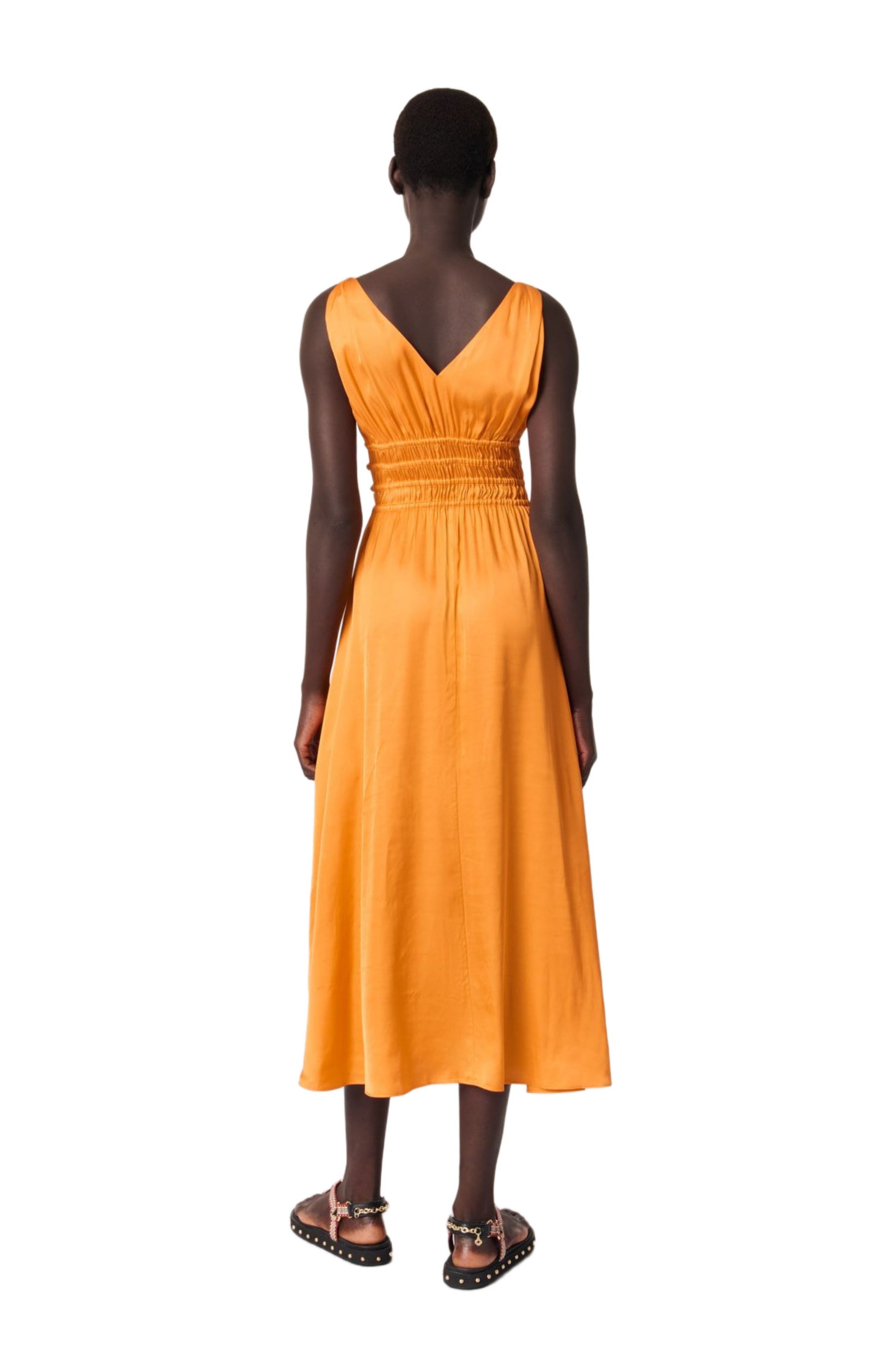 maje Satin-look maxi dress in Orange at Nordstrom - 4