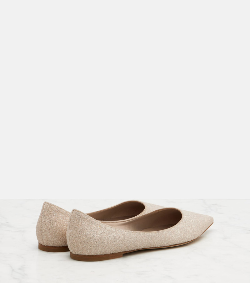 JIMMY CHOO Love glitter ballet flats outlook