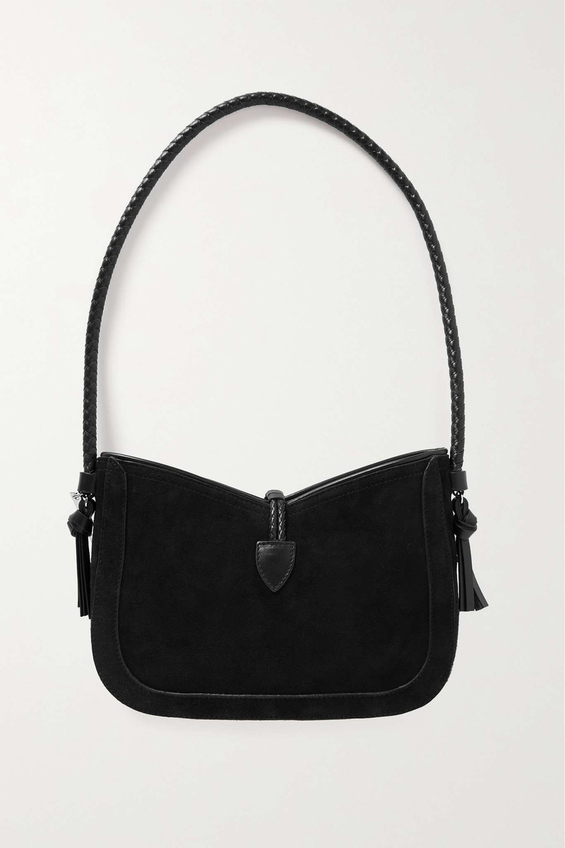 Crystal-embellished suede shoulder bag 3
