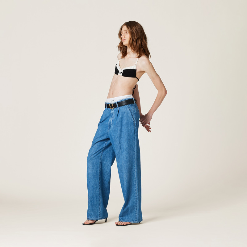 Miu Miu Chambray denim pants outlook