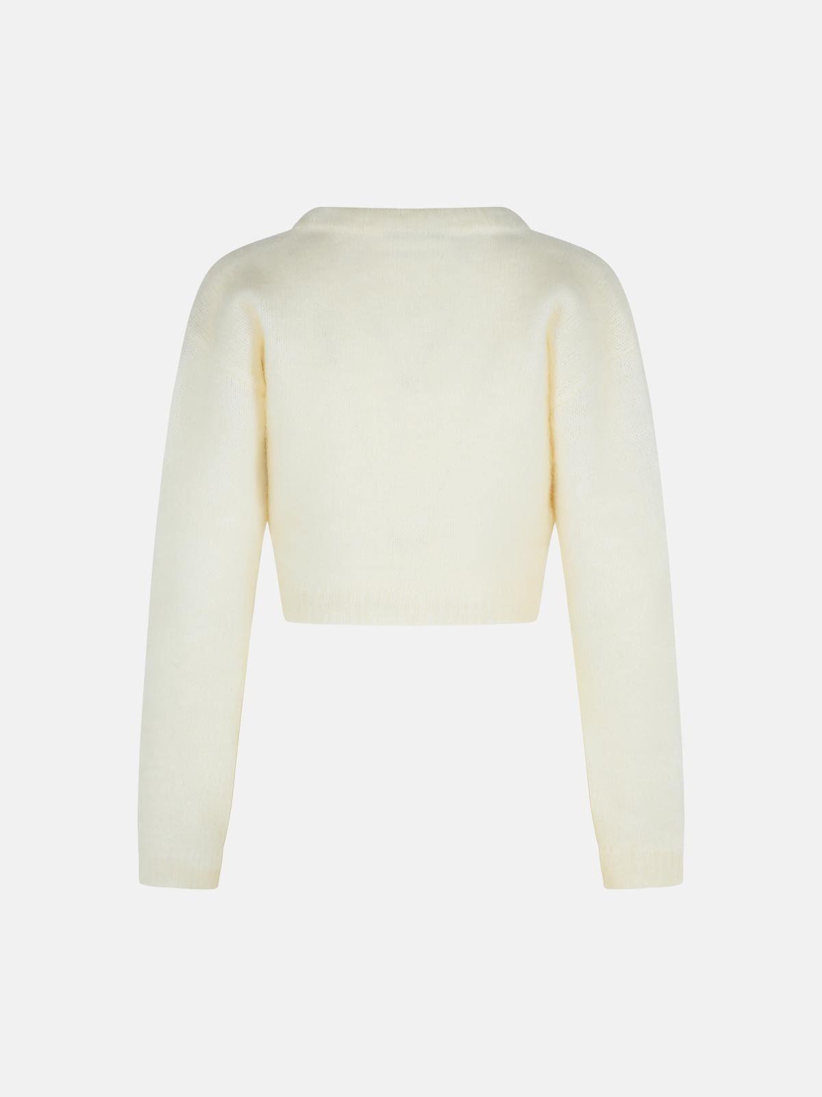 IVORY MOHAIR BLEND CARDIGAN - 3