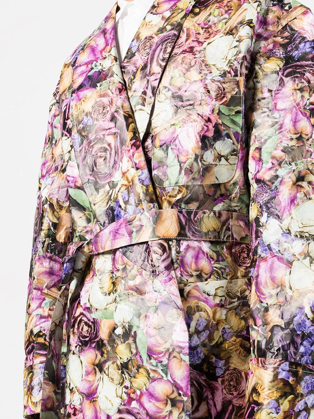 oversized floral-print coat - 5