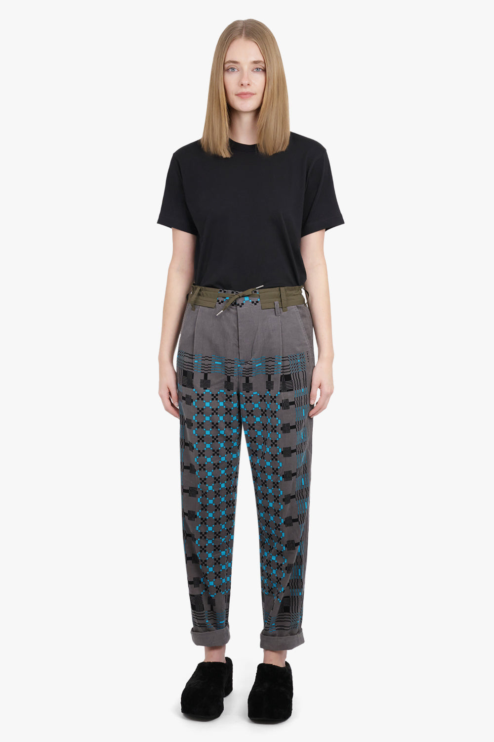 GEOMETRIC PRINT PANTS | GRAY - 3