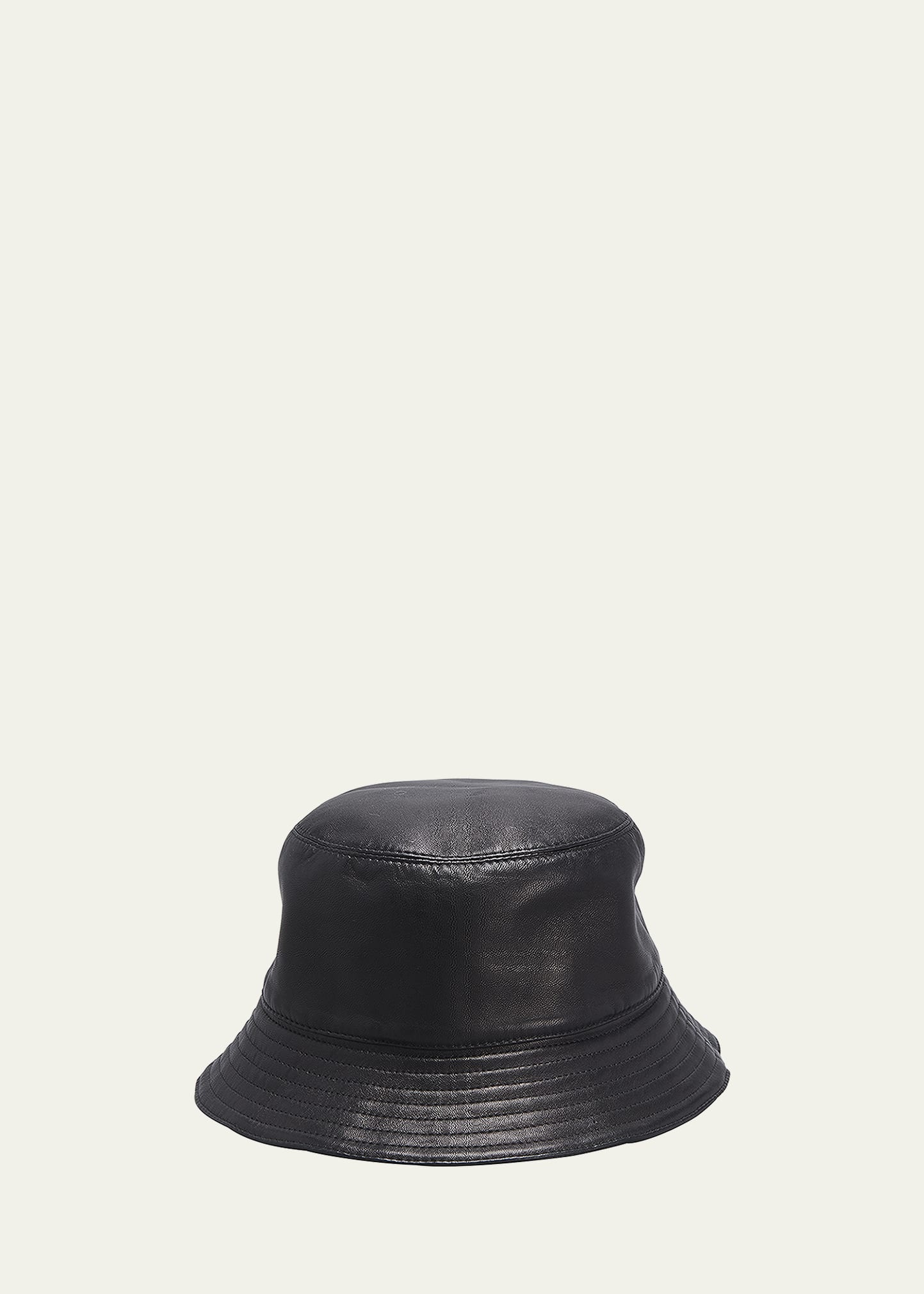 Fisherman Zip Leather Bucket Hat - 1