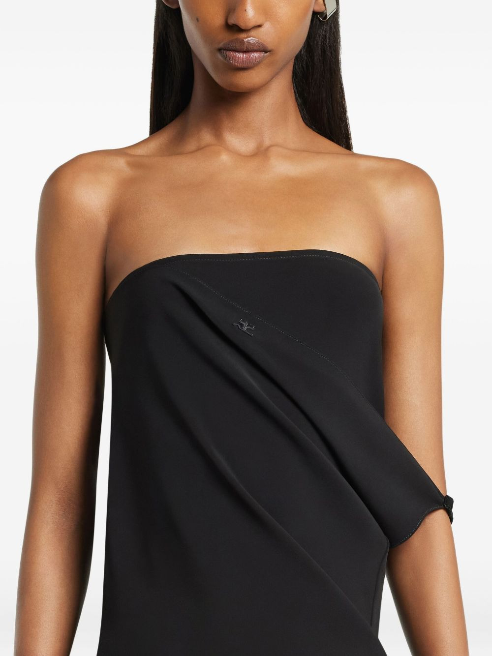 draped asymmetrical midi dress - 5