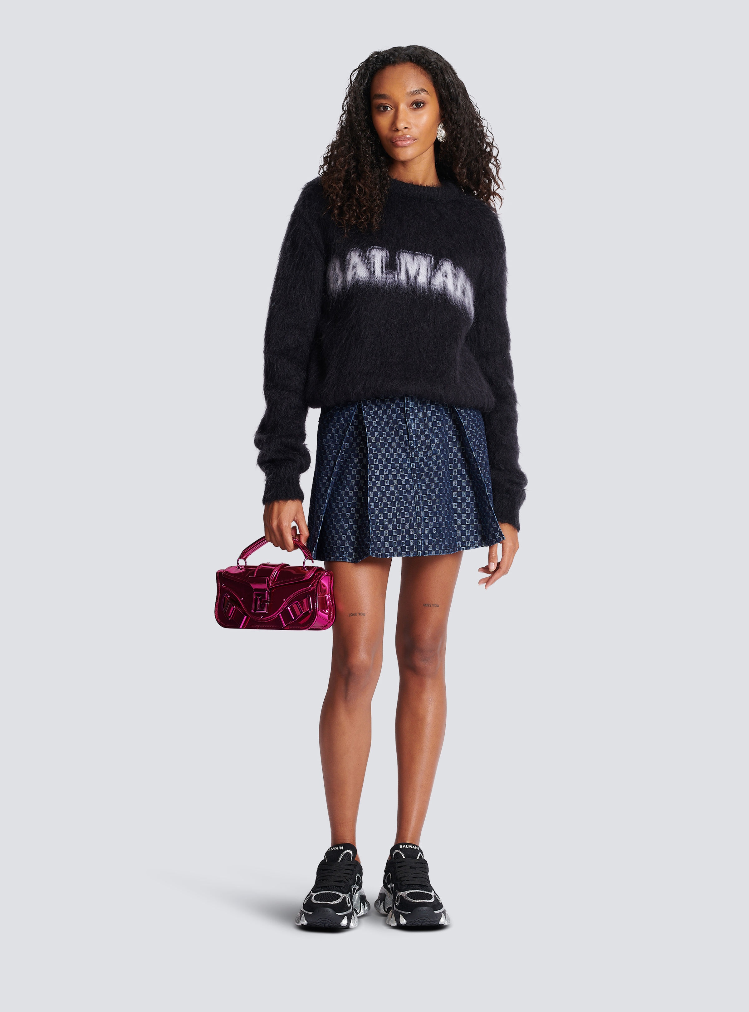 Jacquard brushed mohair Balmain jumper - 2