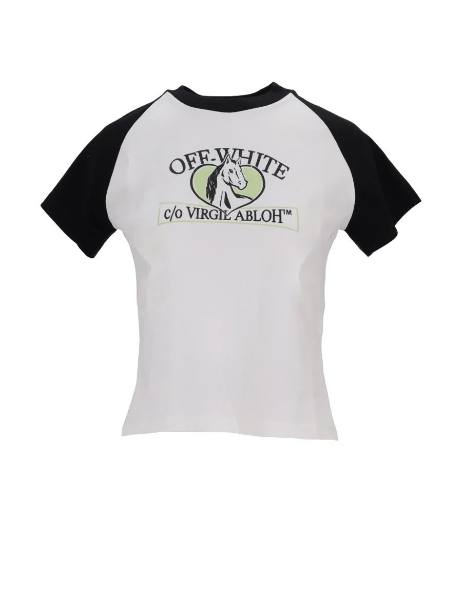 Off-White Horse Billboard Ragl Fit Tee White - Bla - 1