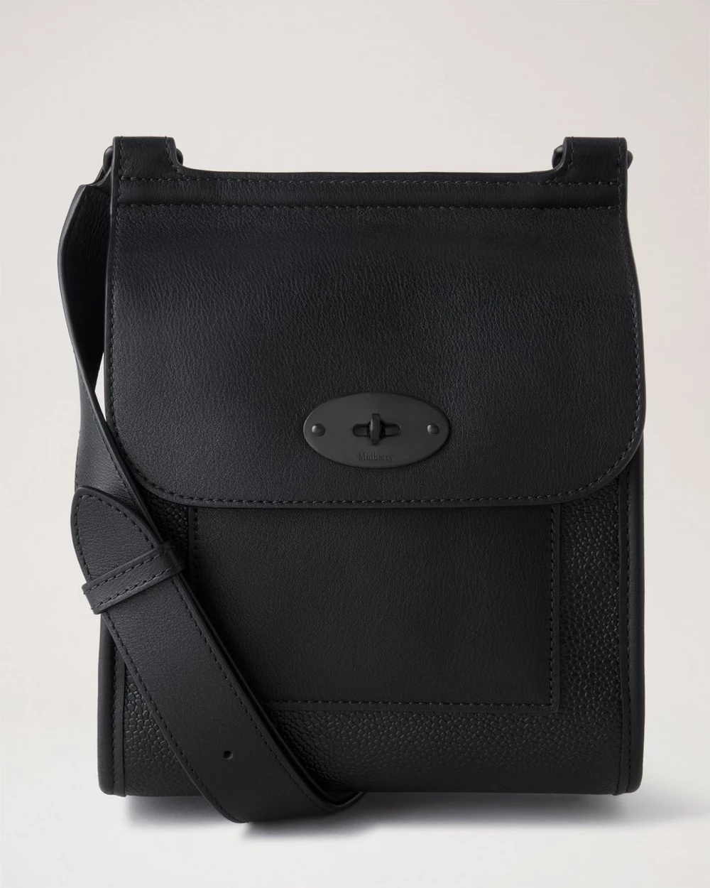 Small Antony Black Eco Scotchgrain & Smooth Calf Leather - 1