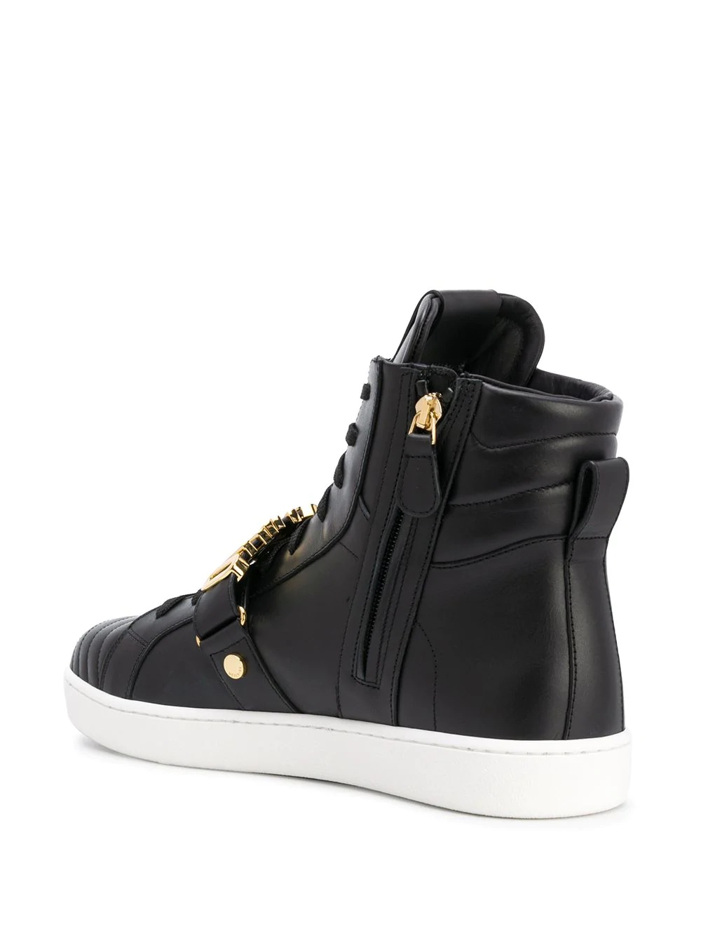 logo-plaque high-top sneakers - 3