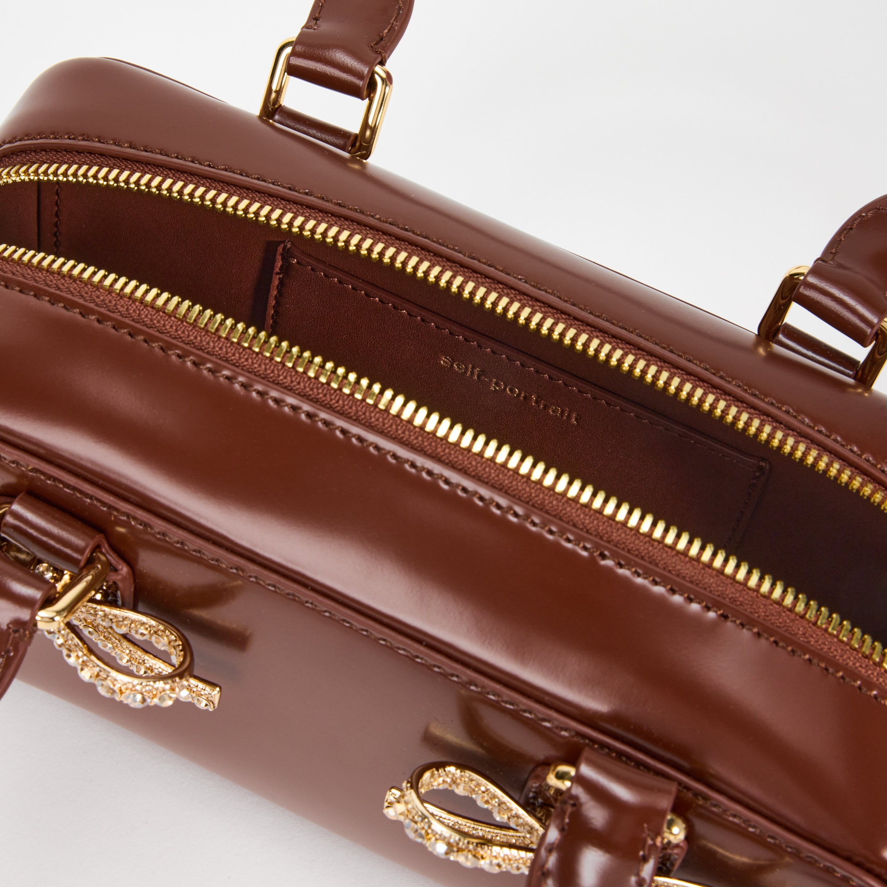 Brown Leather Mini Tote Bag - 4