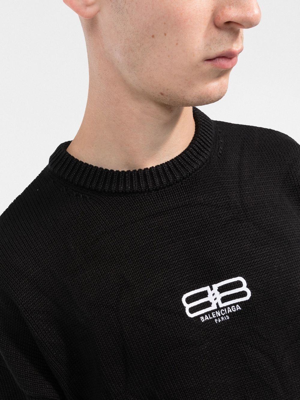 logo-embroidered oversize jumper - 5