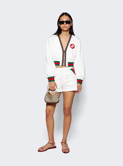 GUCCI Jersey Shorts with Web Stripe White outlook