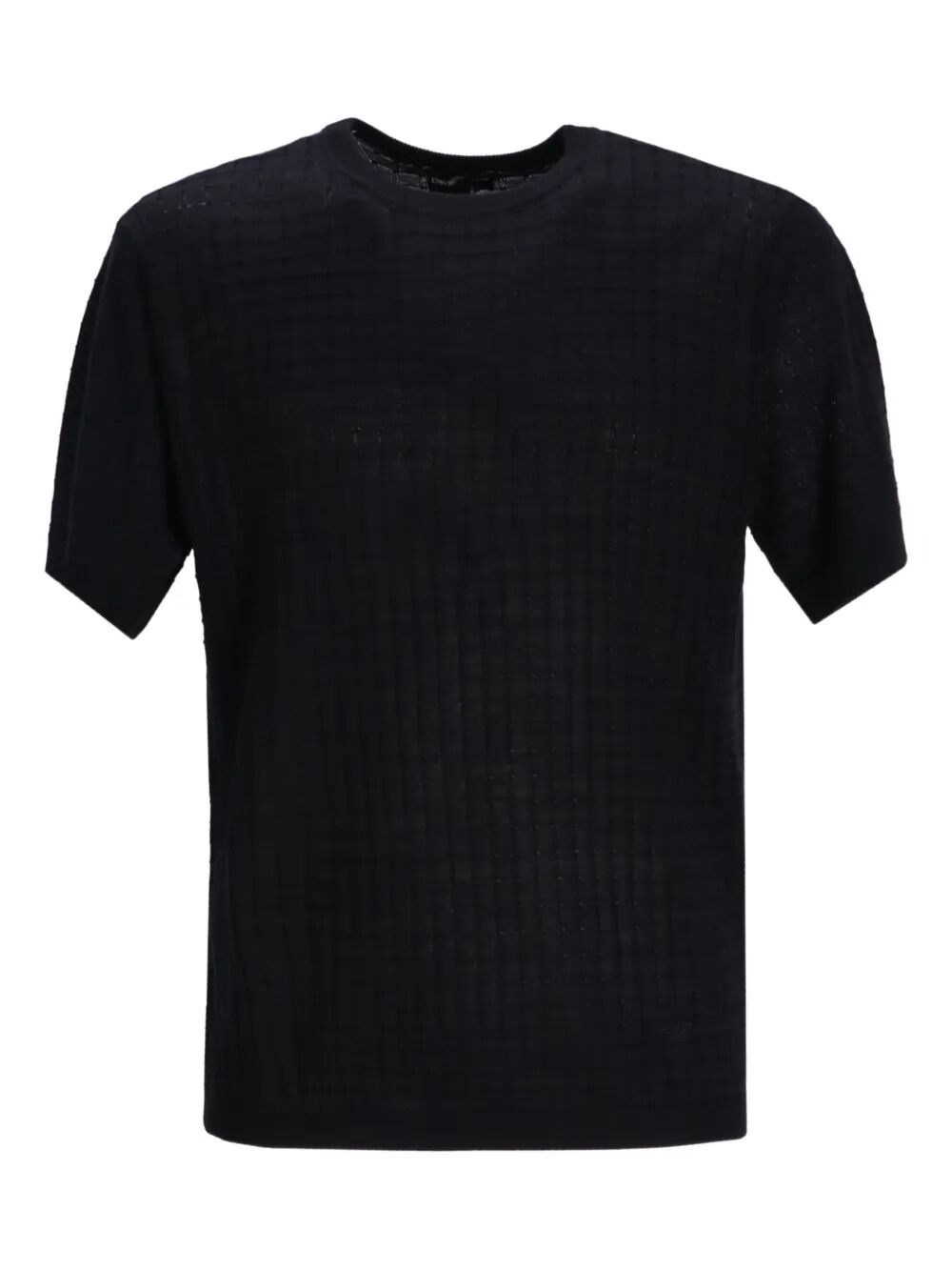 The SHORT SLEEVES ROUND NECK SWEATER, a refined clothing piece by EMPORIO ARMANI, combines elegance  - 1