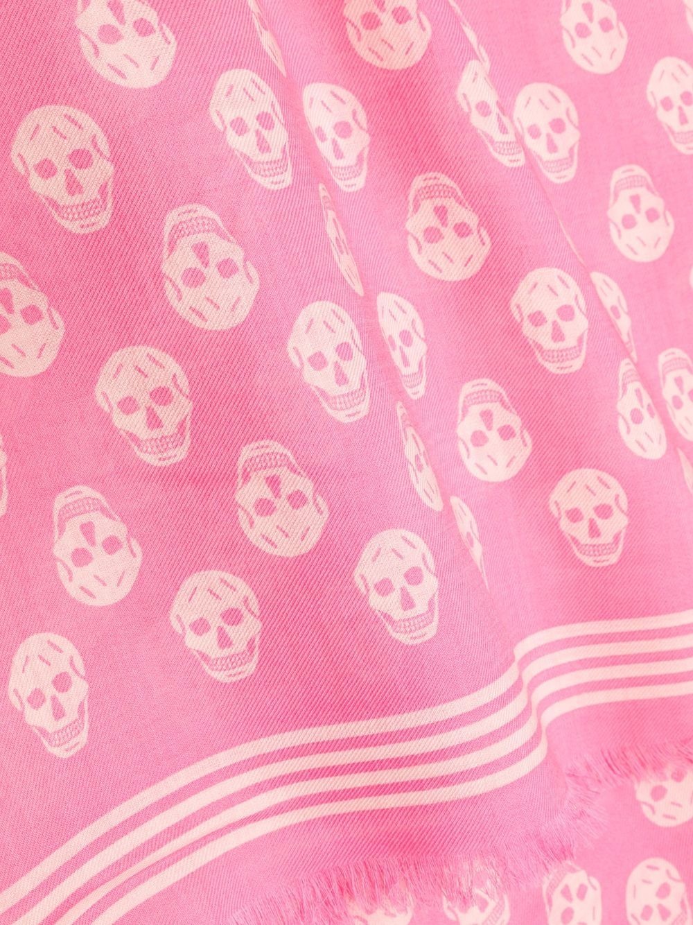 skull-print frayed wool scarf - 3