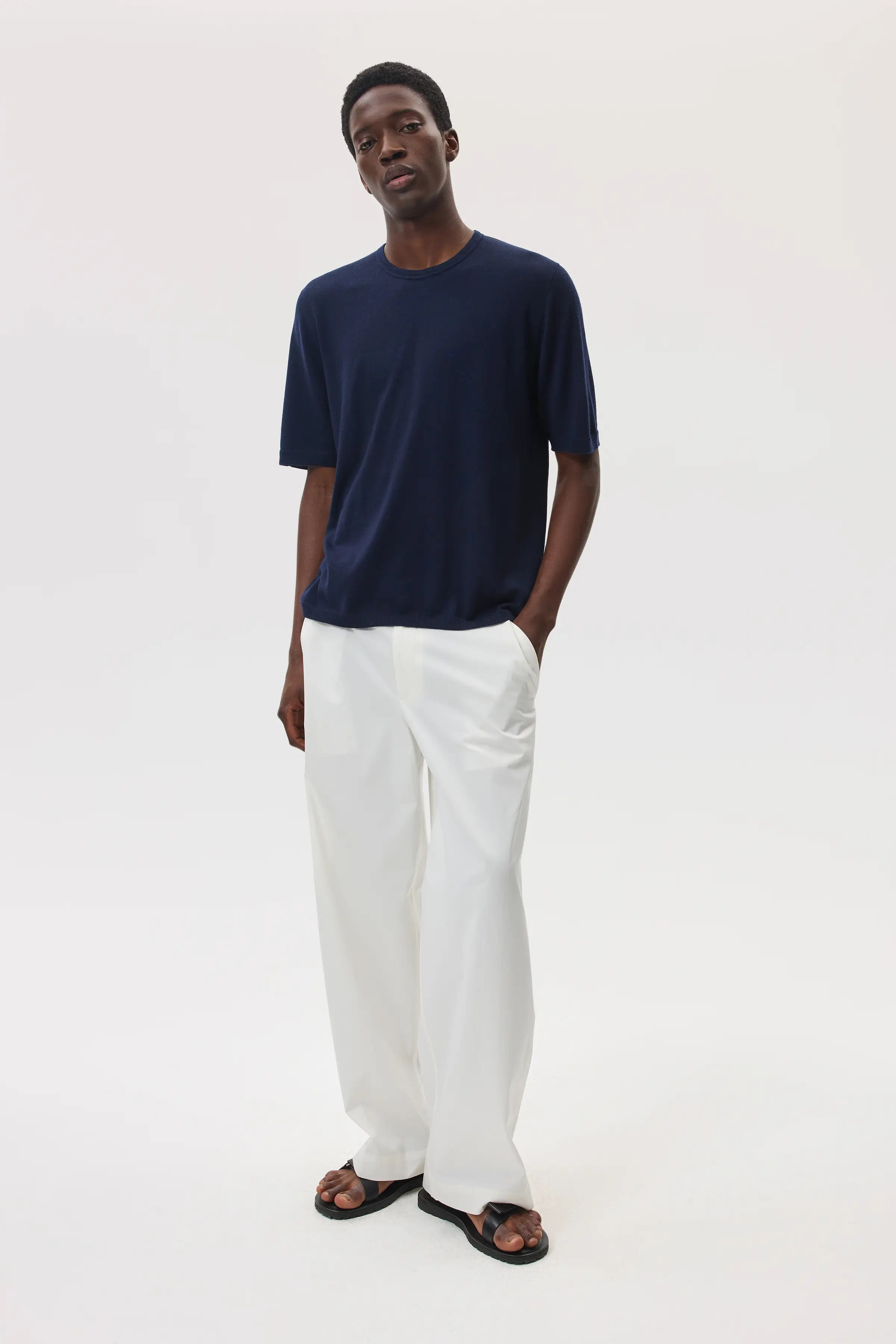 Superfine Merino Navy T-Shirt - 2