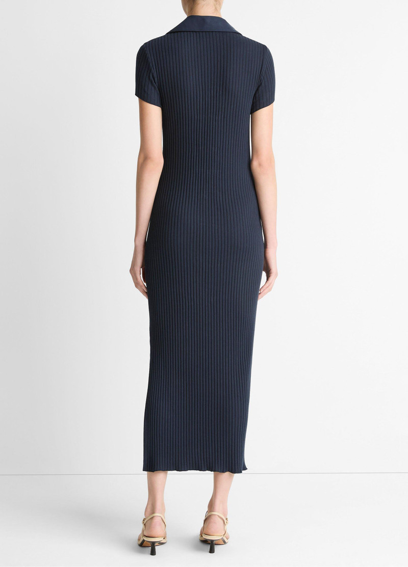 Vince Ribbed Cotton-Blend Polo Dress outlook