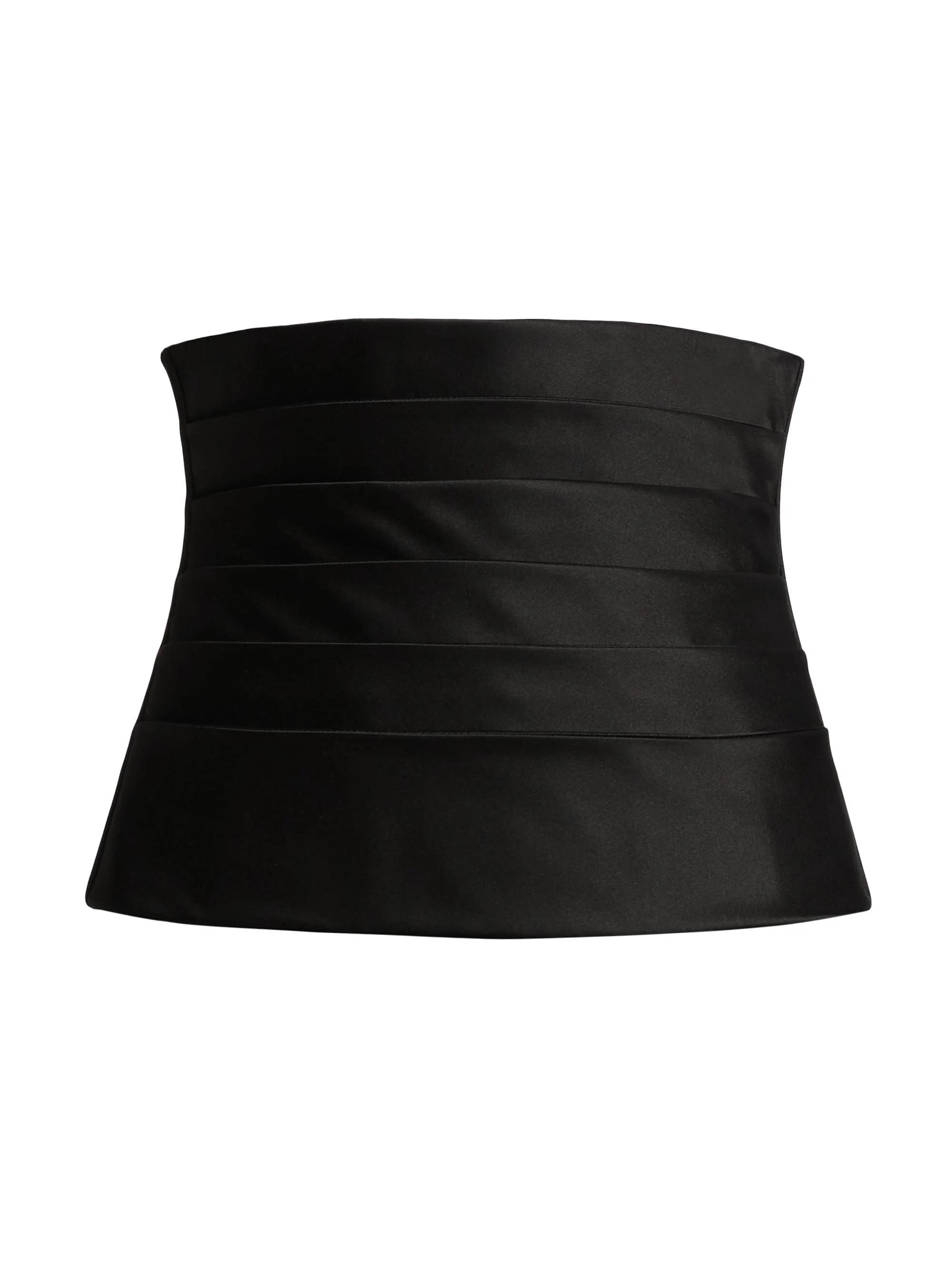 Women's Silk Faille Cummerbund Corset - Black - 1
