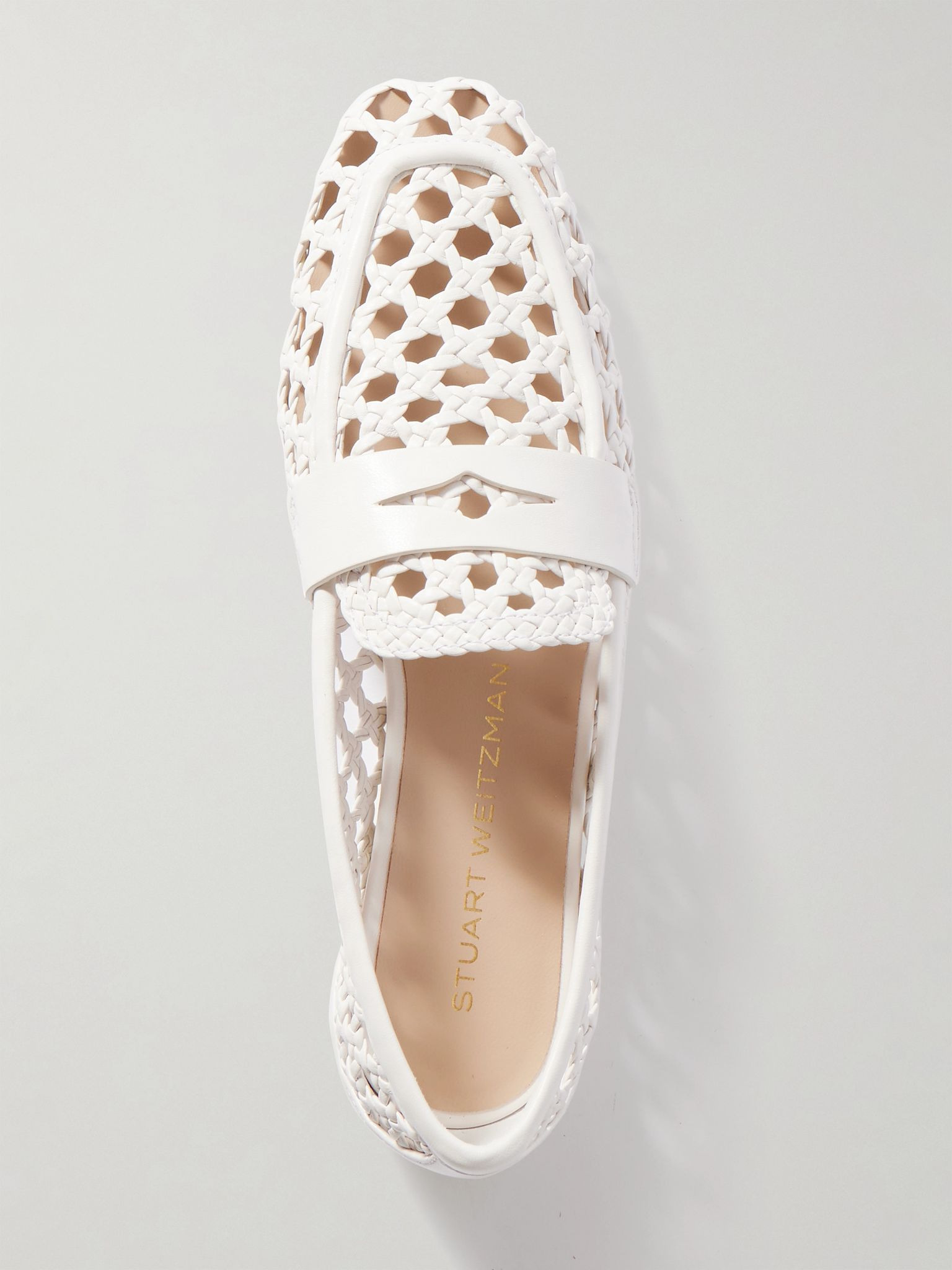 Thea woven leather loafers Cream - 5