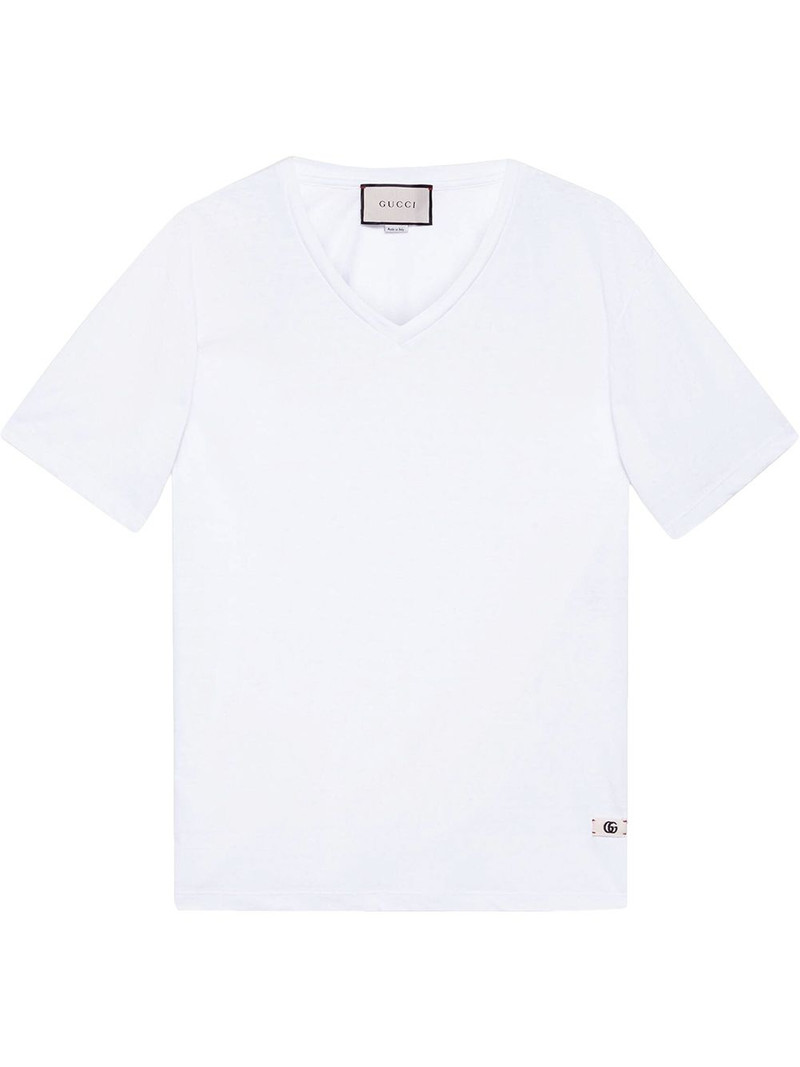 Double G motif V-neck T-shirt - 1
