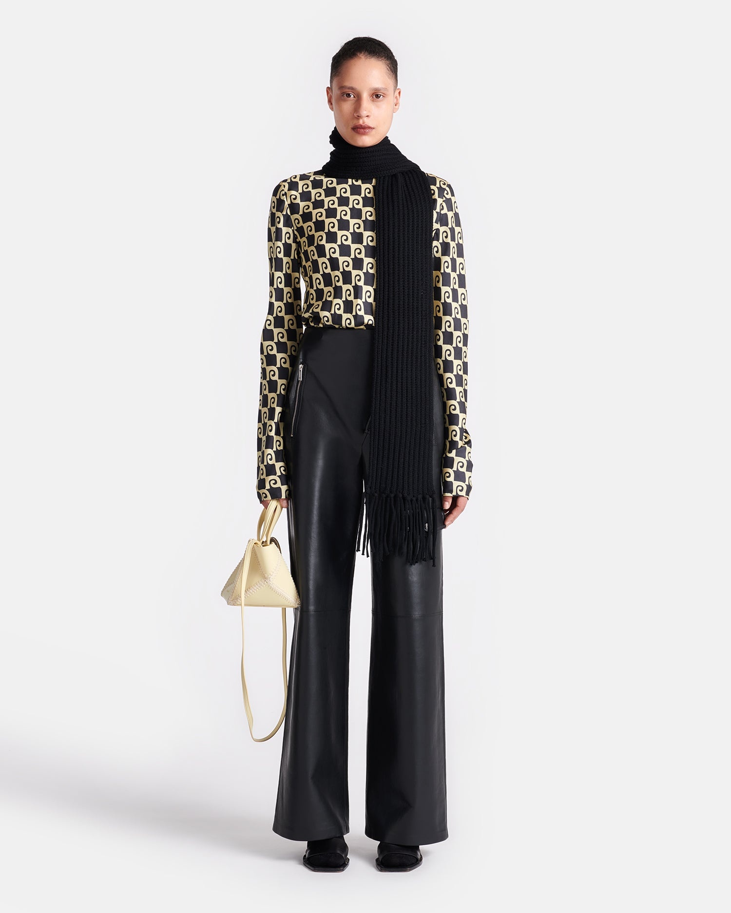 Printed Silk-Twill Turtleneck Top - 4