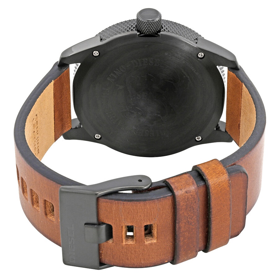Diesel Rasp Grey Dial Brown Leather Men's Watch DZ1764 - 3