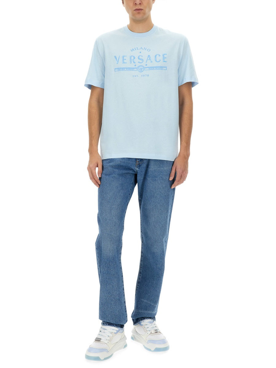 Versace Men T-Shirt With Logo - 4
