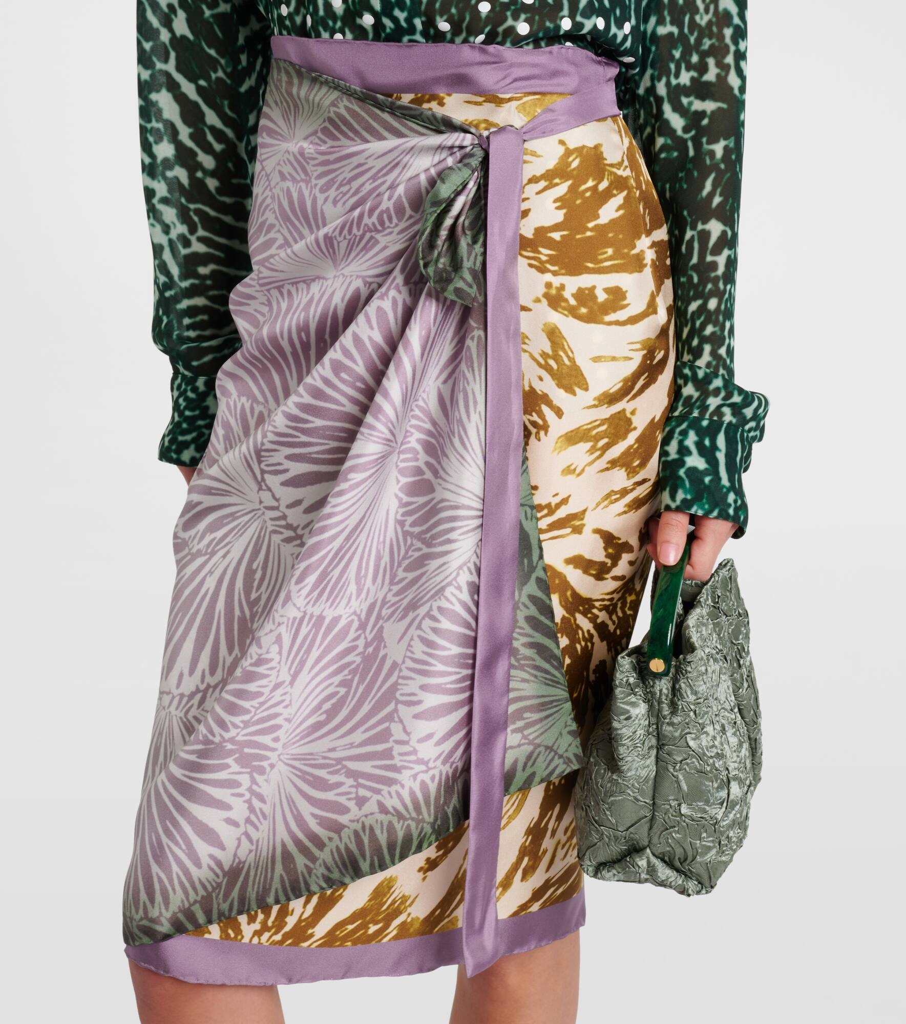 Scarfy printed wrap skirt - 5
