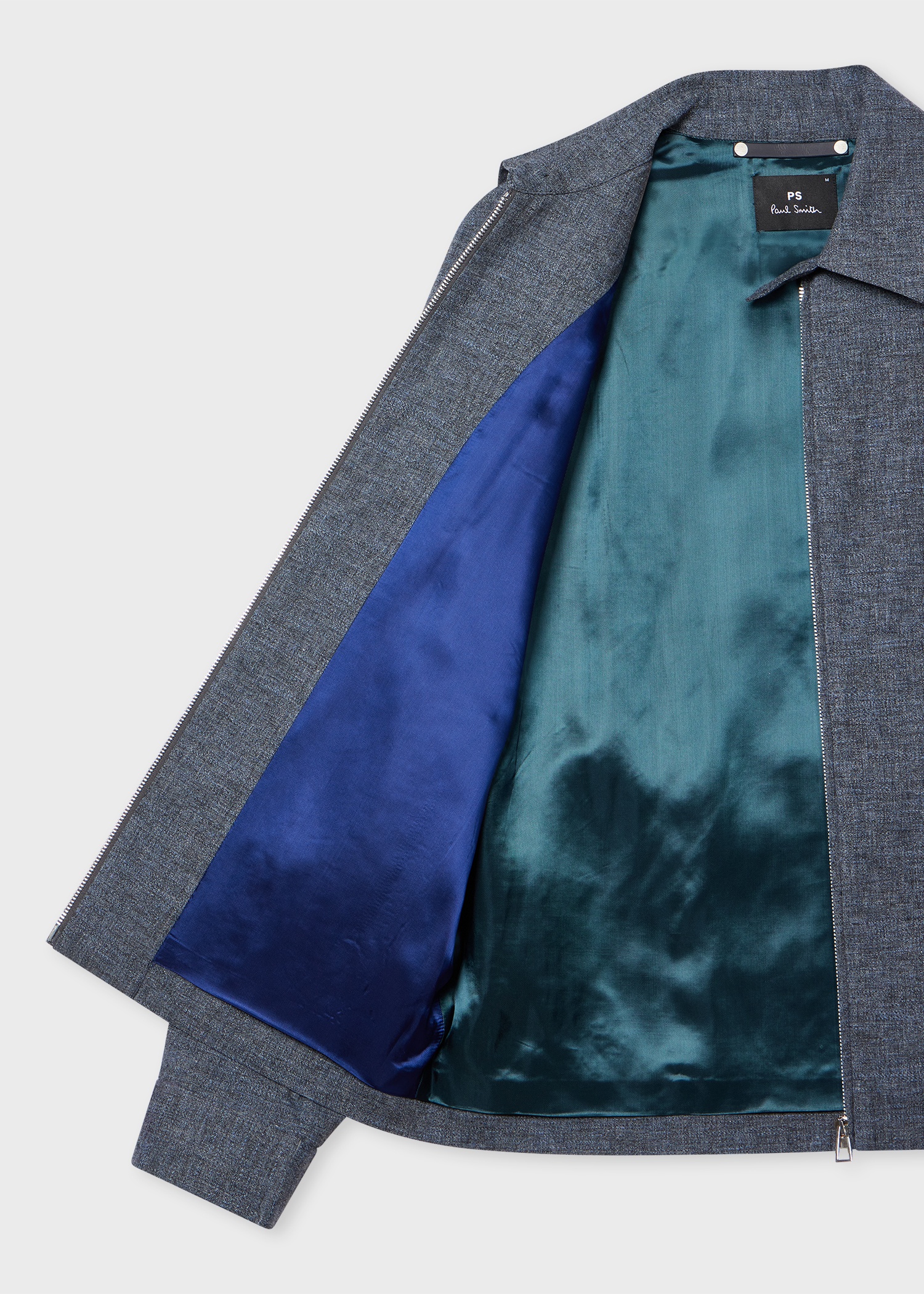 Slate Blue Cotton-Linen Melange Jacket - 4