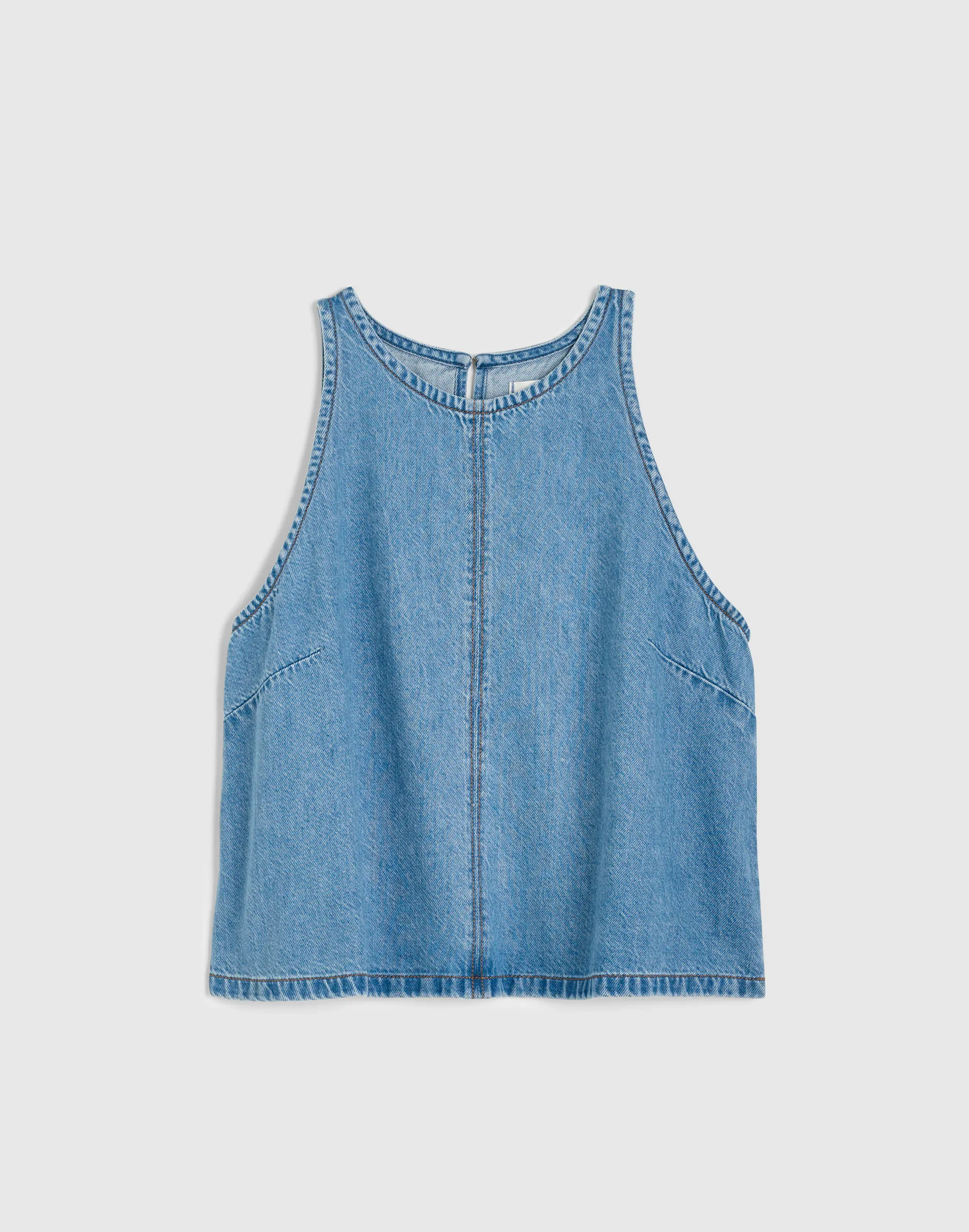 Airy Denim Halter Shell Top - 1
