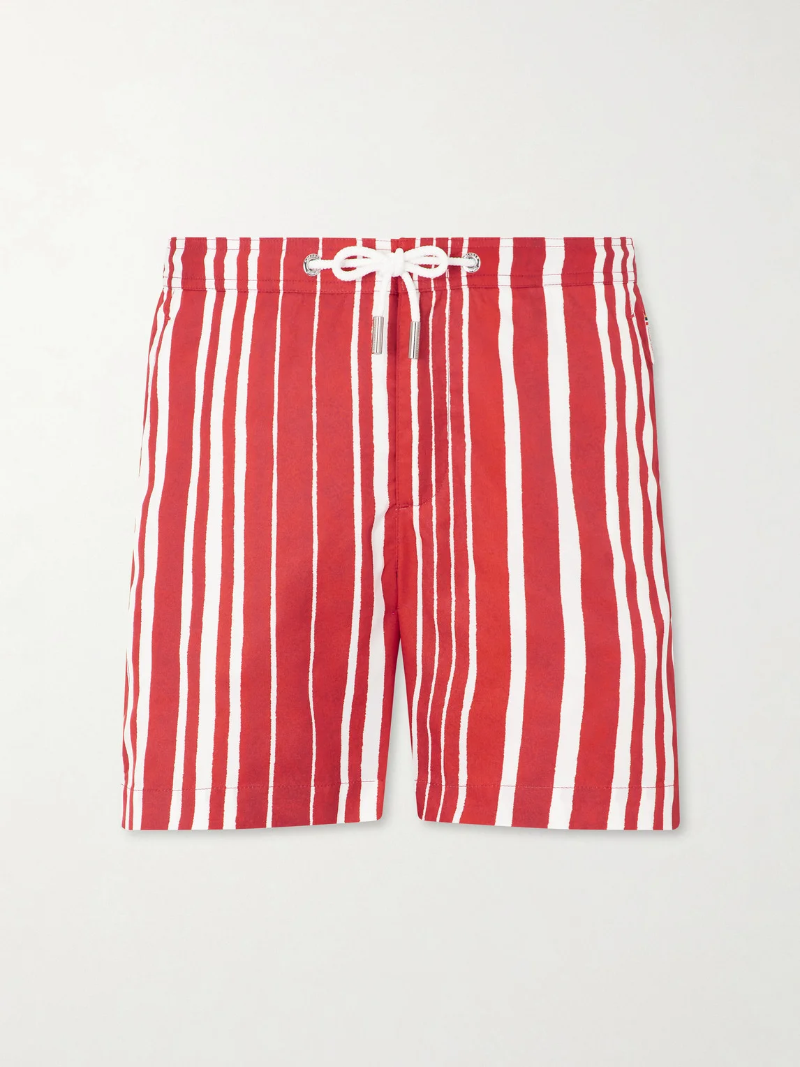 Bulldog Straight-Leg Mid-Length Striped Swim Shorts - 1