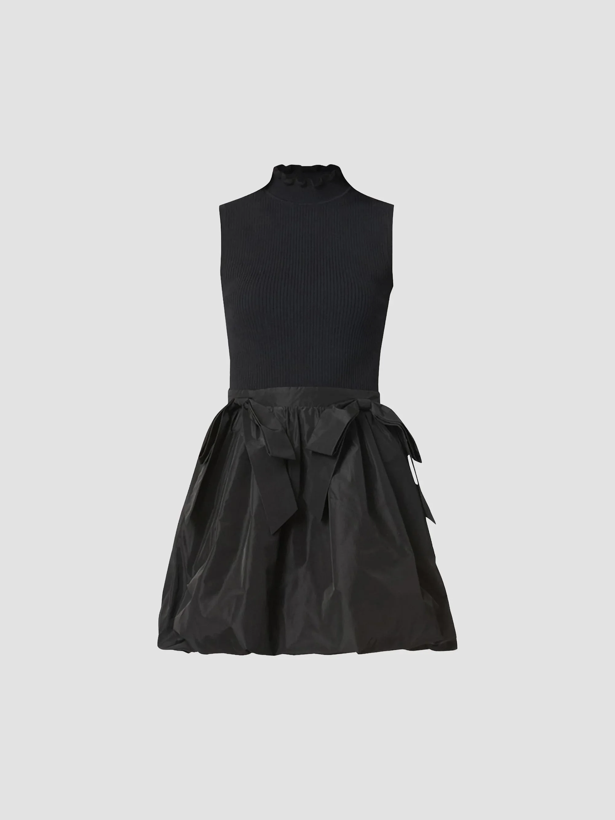 Women's Brandy Mixed-Media Minidress - Jet - 1
