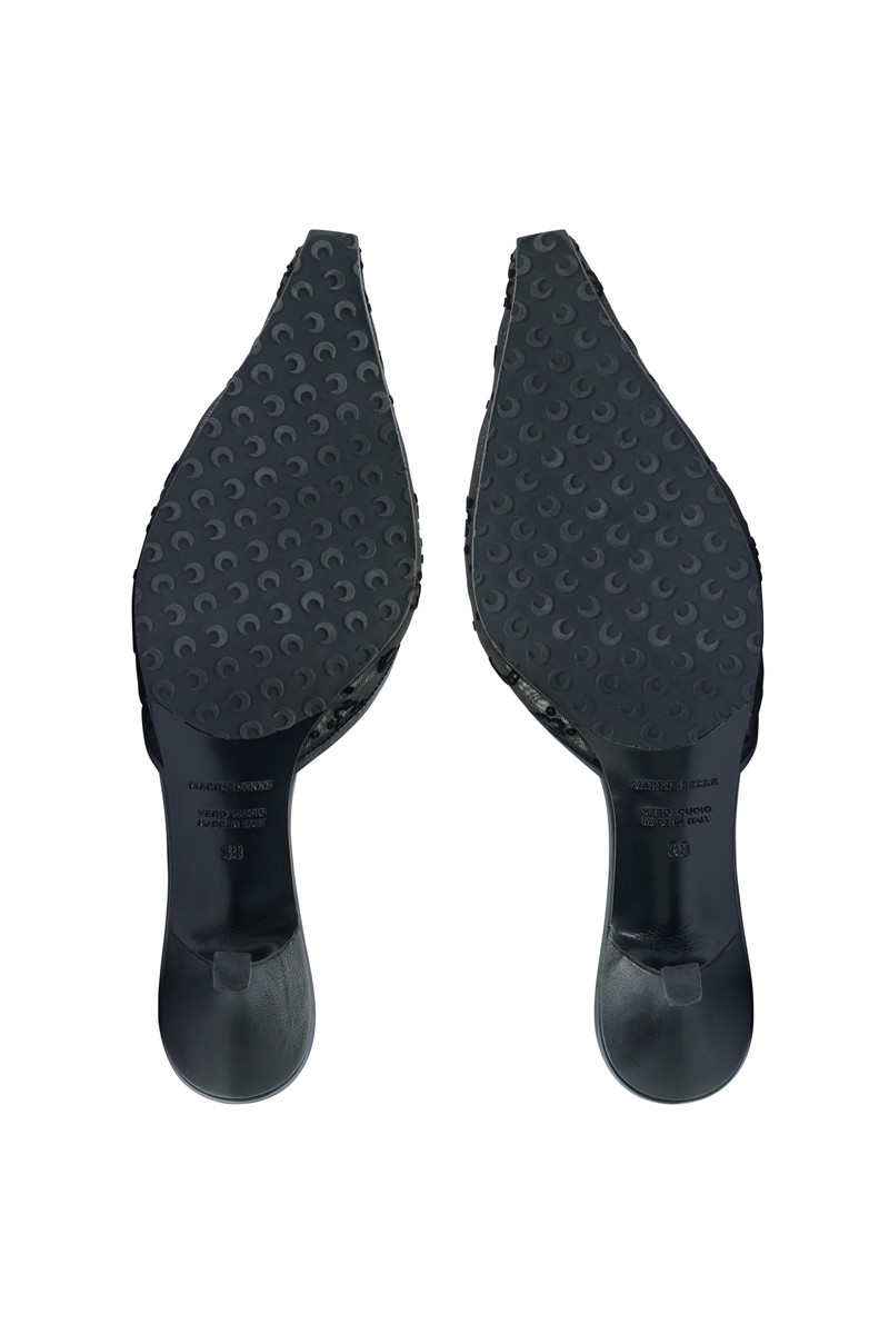 MESH FLOCK KITTEN HEEL MULES 3