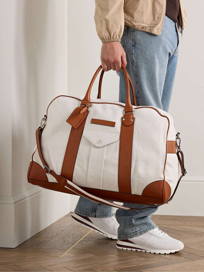 Brunello Cucinelli Leather-Trimmed Canvas Weekend Bag outlook
