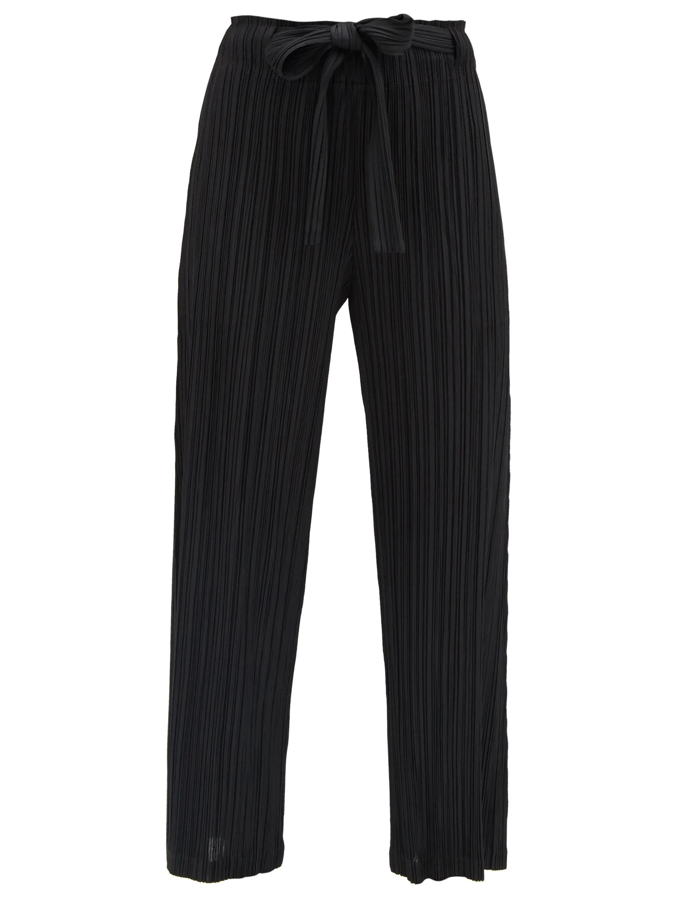 Tie-front technical-pleated trousers - 1