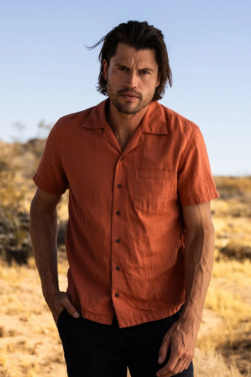 The Wrench Double Gauze Organic Cotton Shirt - Brick - 1