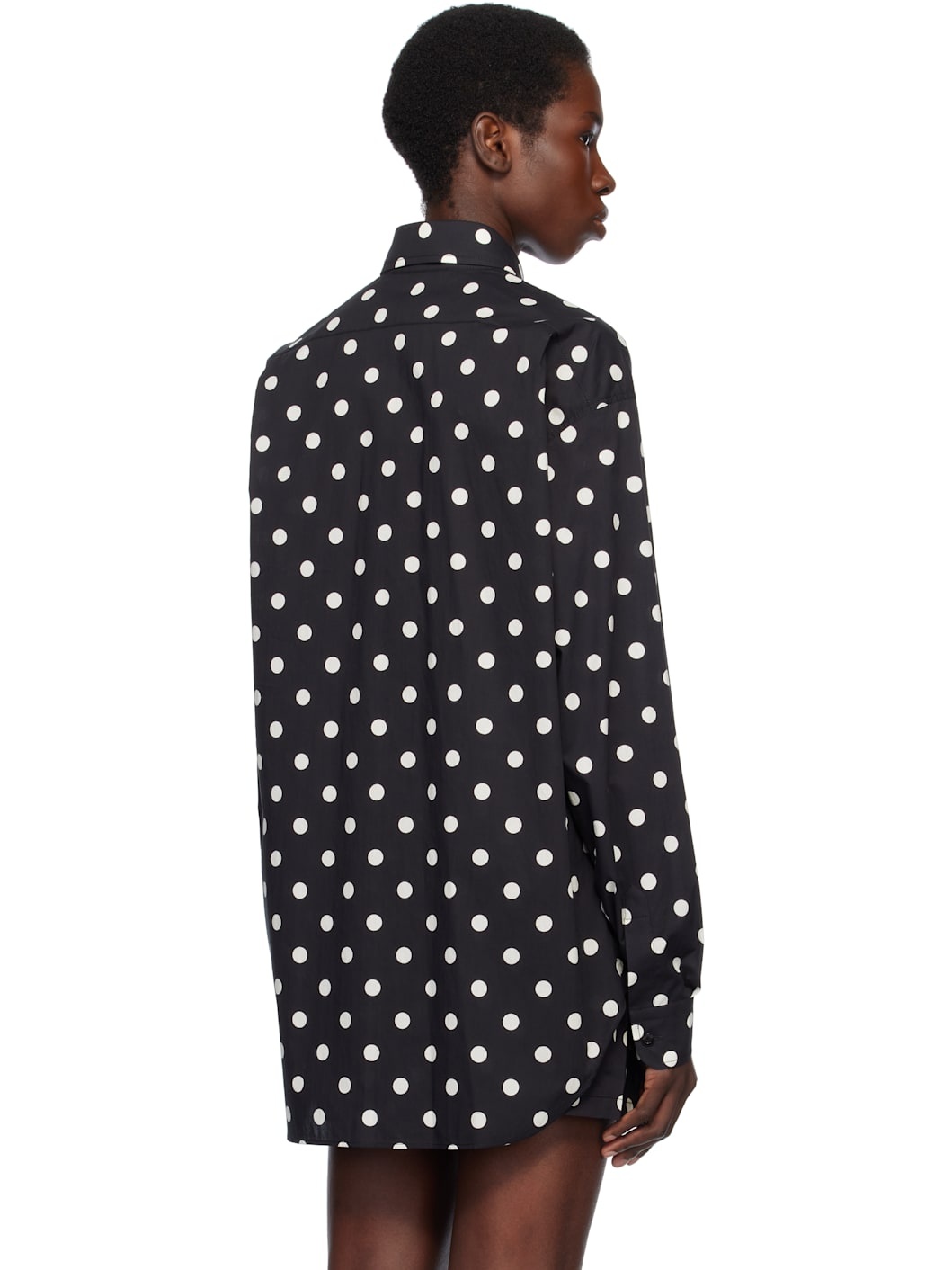 Black Allover Polka Dots Shirt - 3