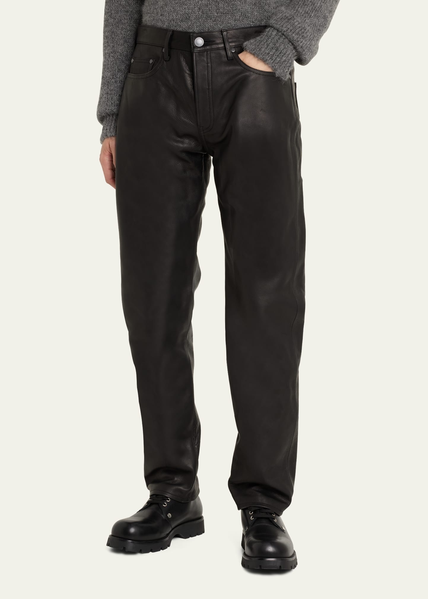 Men's The Daze Leather Pants - 4