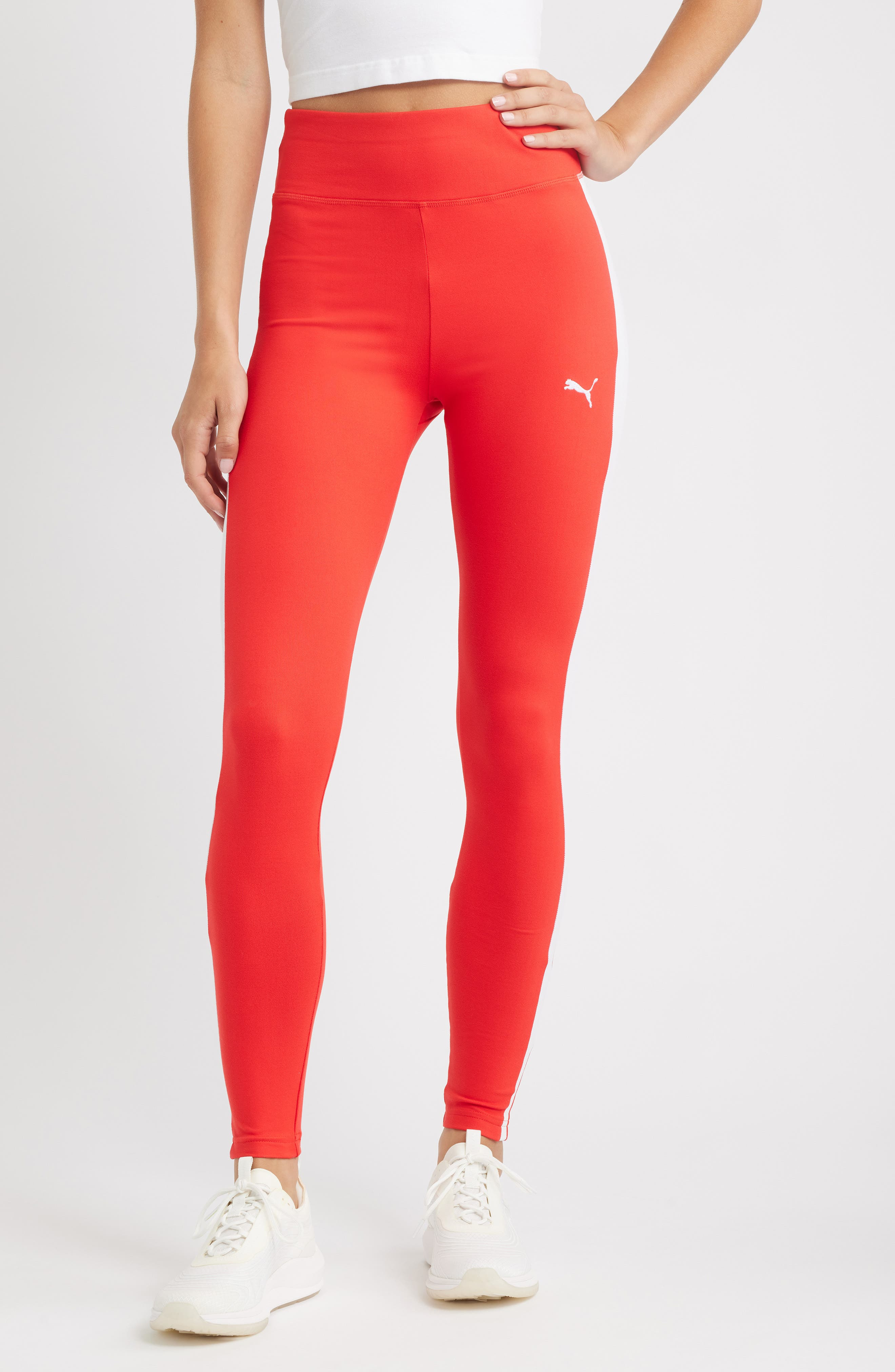 PUMA T7 Leggings in For All Time Red-Puma White at Nordstrom - 1