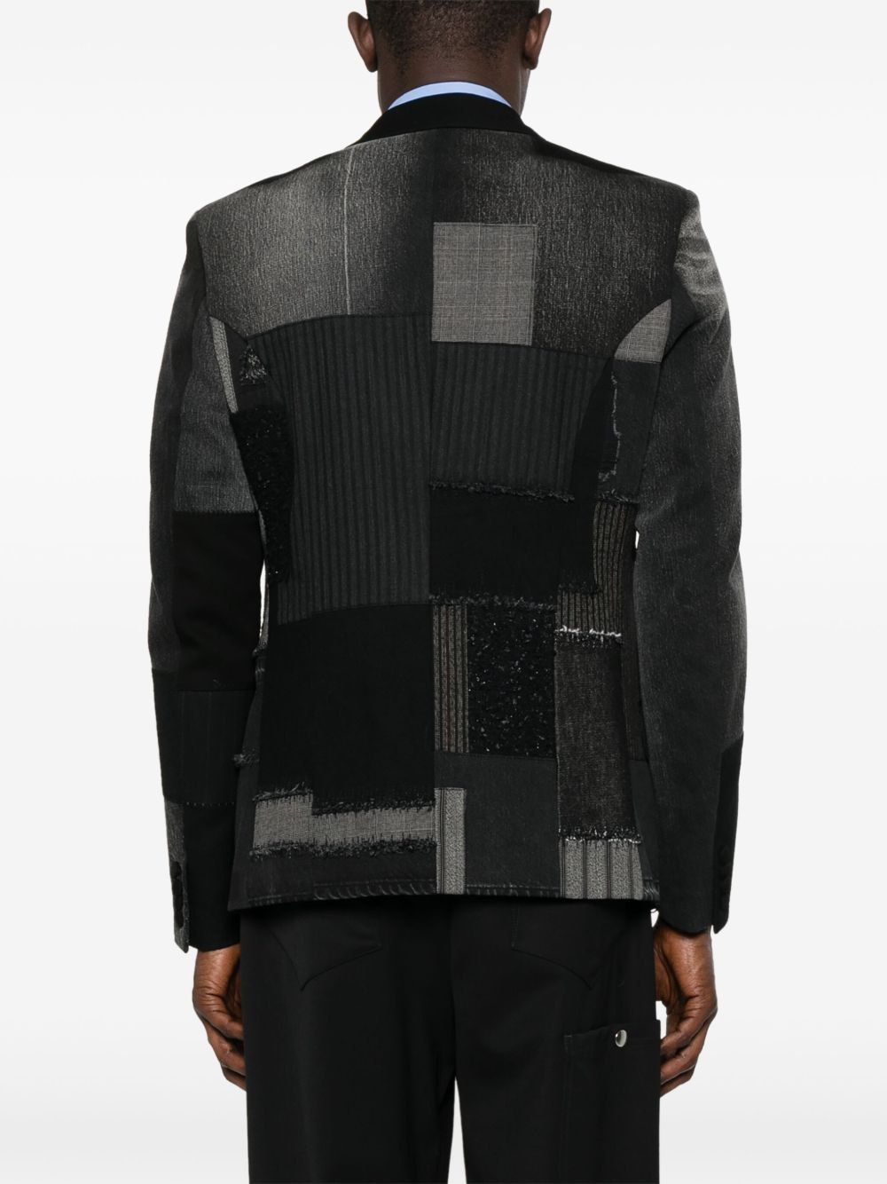 patchwork-design blazer - 4