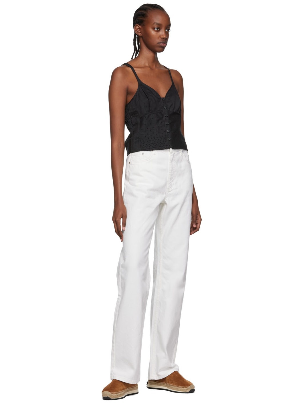 Black Ramie Tank Top - 4