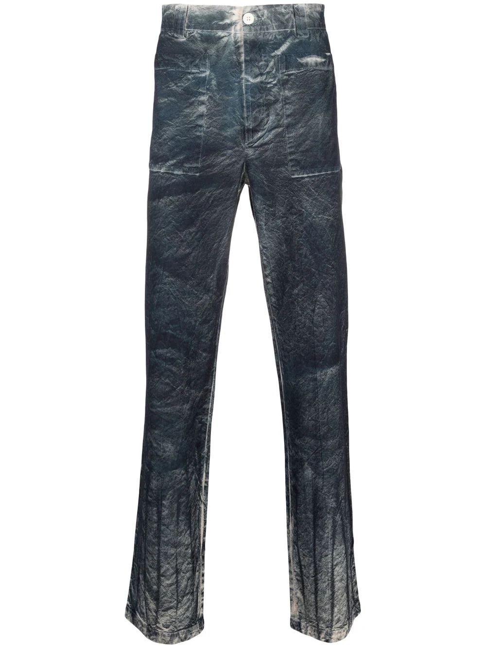 distressed straight-leg trousers - 1