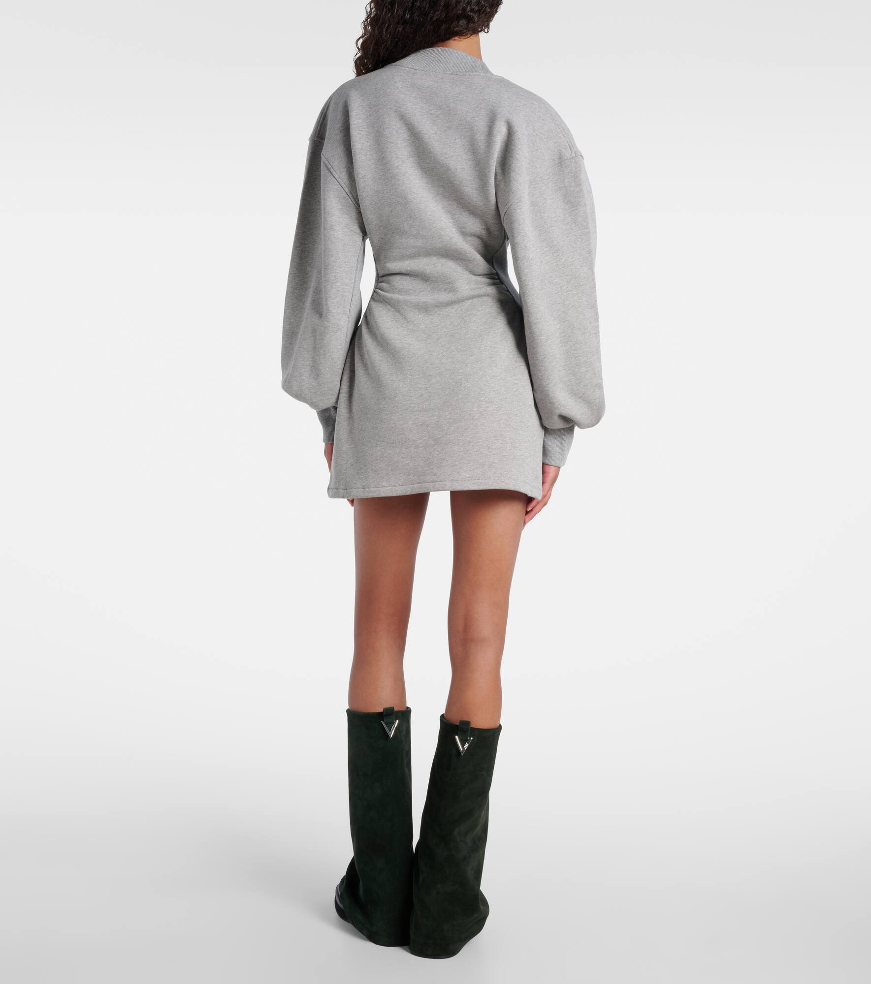 Peplum cotton fleece minidress - 3